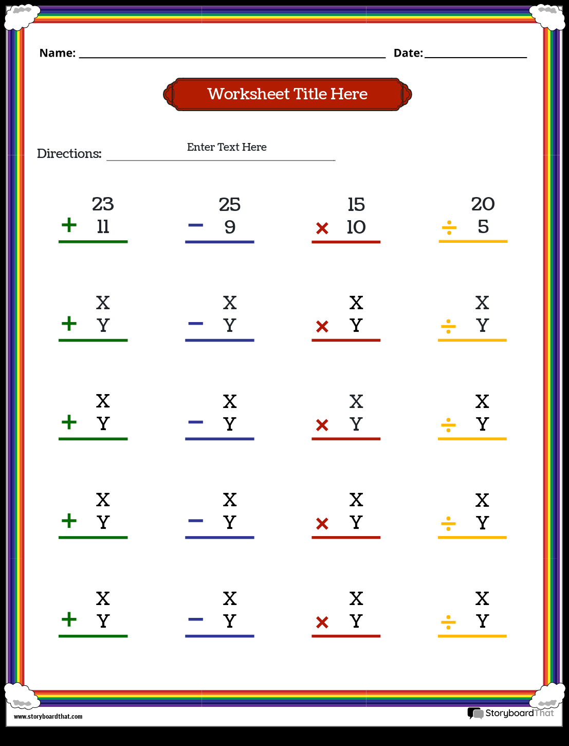 Fundamental Operations Addition And Subtraction Worksheet Math Worksheets MathsDiary