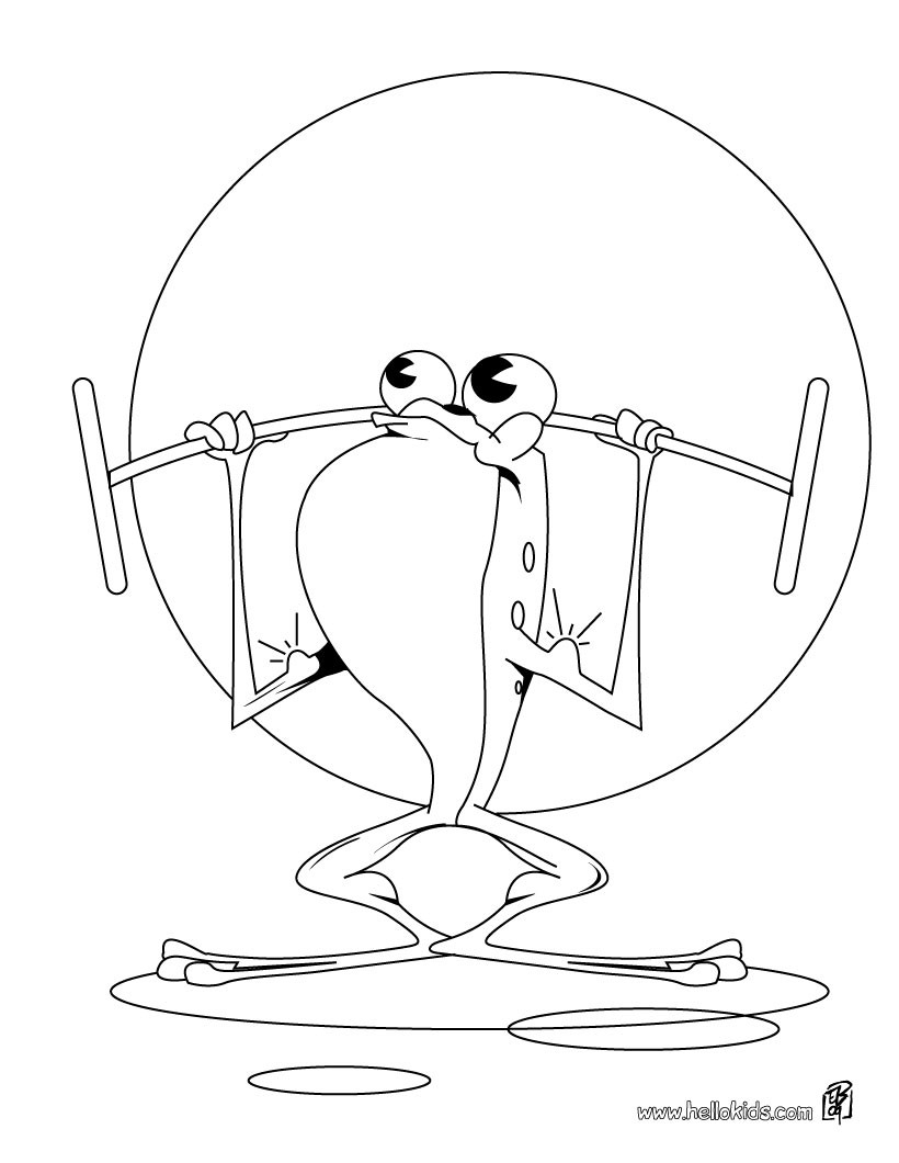 Strong Frog Coloring Pages Hellokids