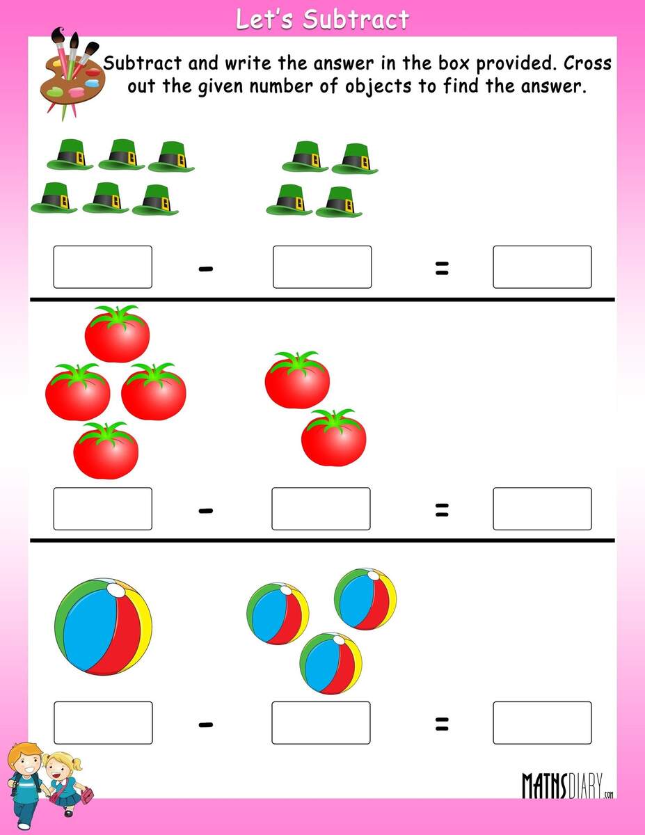 Subtract By Crossing The Objects Worksheets Math Worksheets MathsDiary