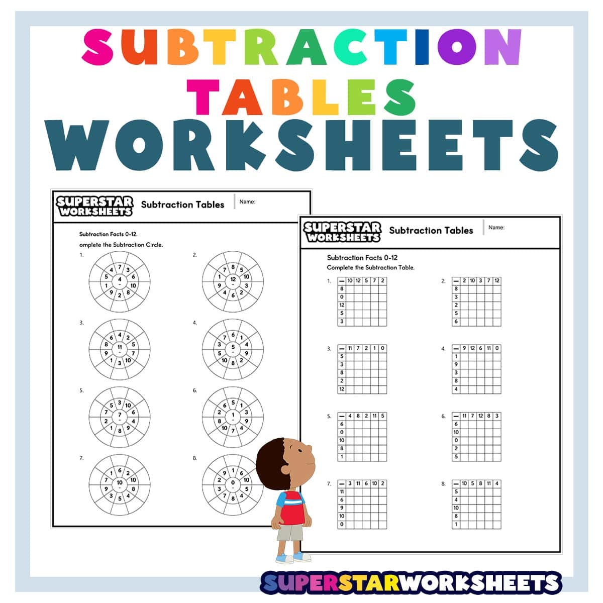 Subtraction Table Worksheets Superstar Worksheets Subtraction Table Worksheets Superstar Worksheets