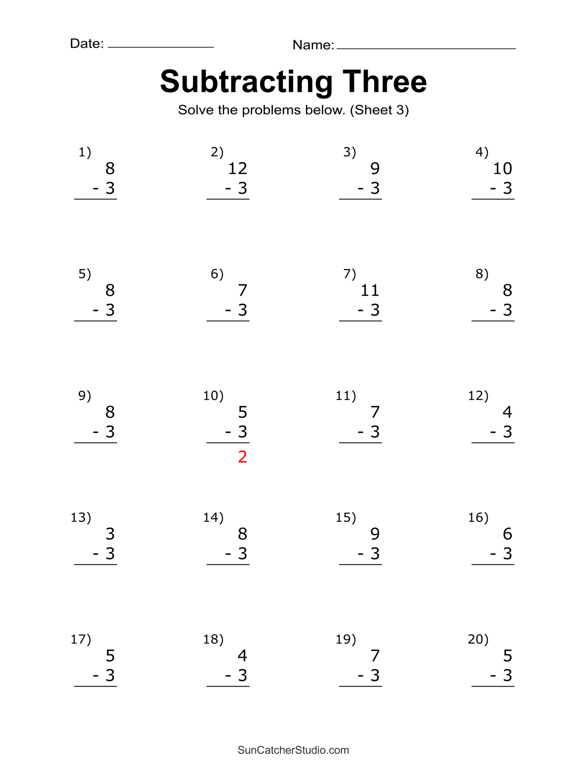 Subtraction Worksheets Free Printable Math Drills Free Printables Lettering SVG Files Tools Apps