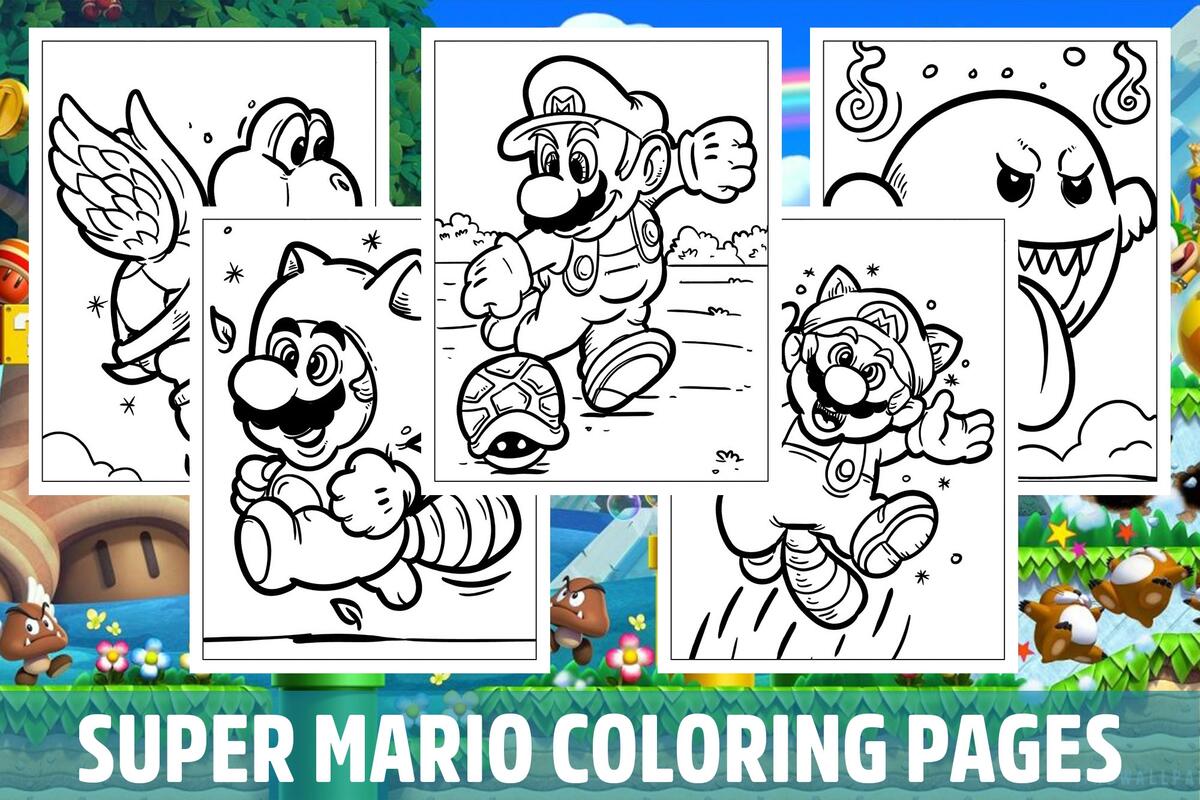 Super Mario Bros Coloring Pages For Kids Girls Boys Teens Activity School Made By Teachers