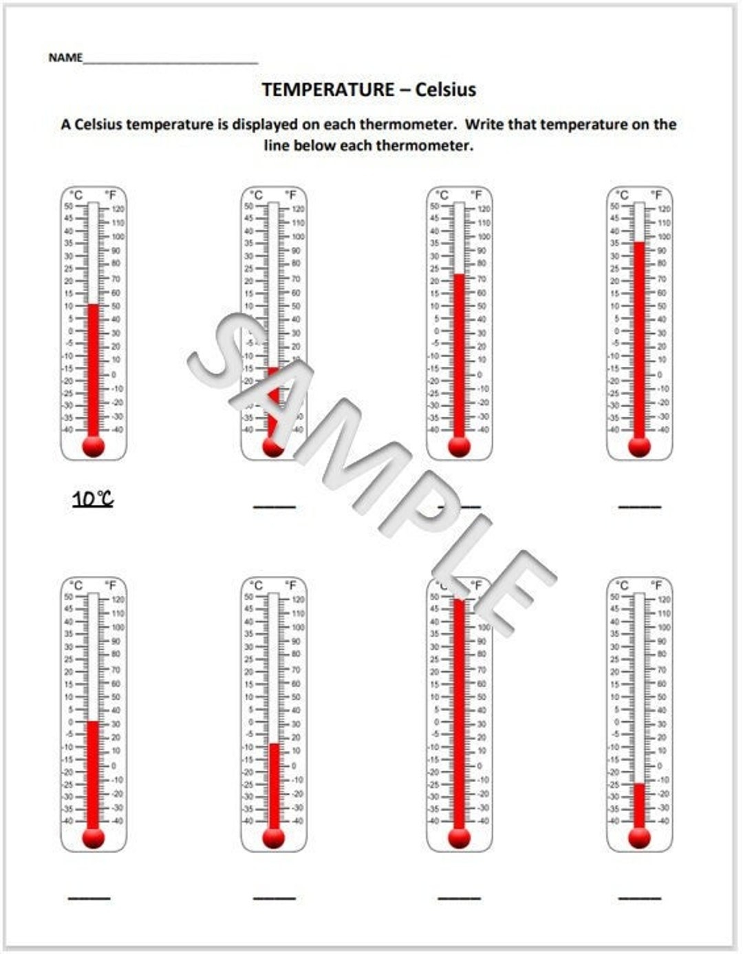 Measurement Worksheets Reading A Thermometer Worksheets Made By Teachers