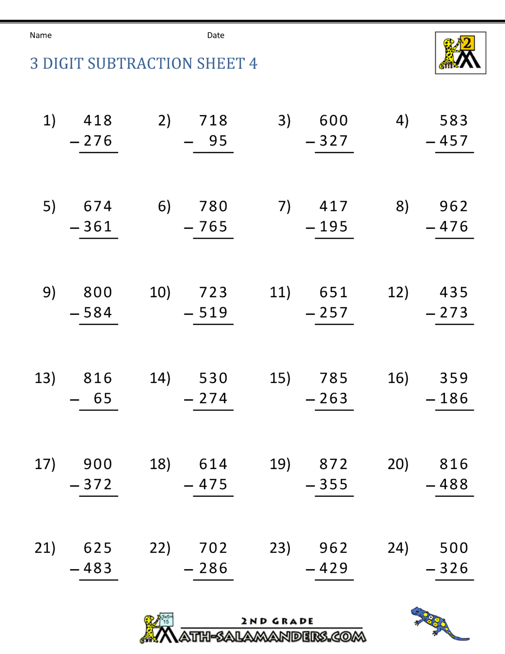 Three Digit Subtraction With Regrouping Worksheets Three Digit Subtraction With Regrouping Worksheets