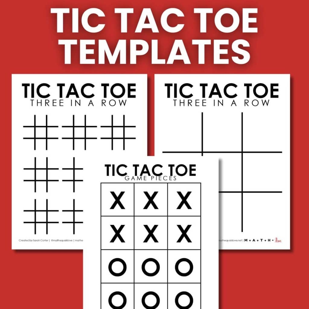 Tic Tac Toe Board Printable Free PDF Templates
