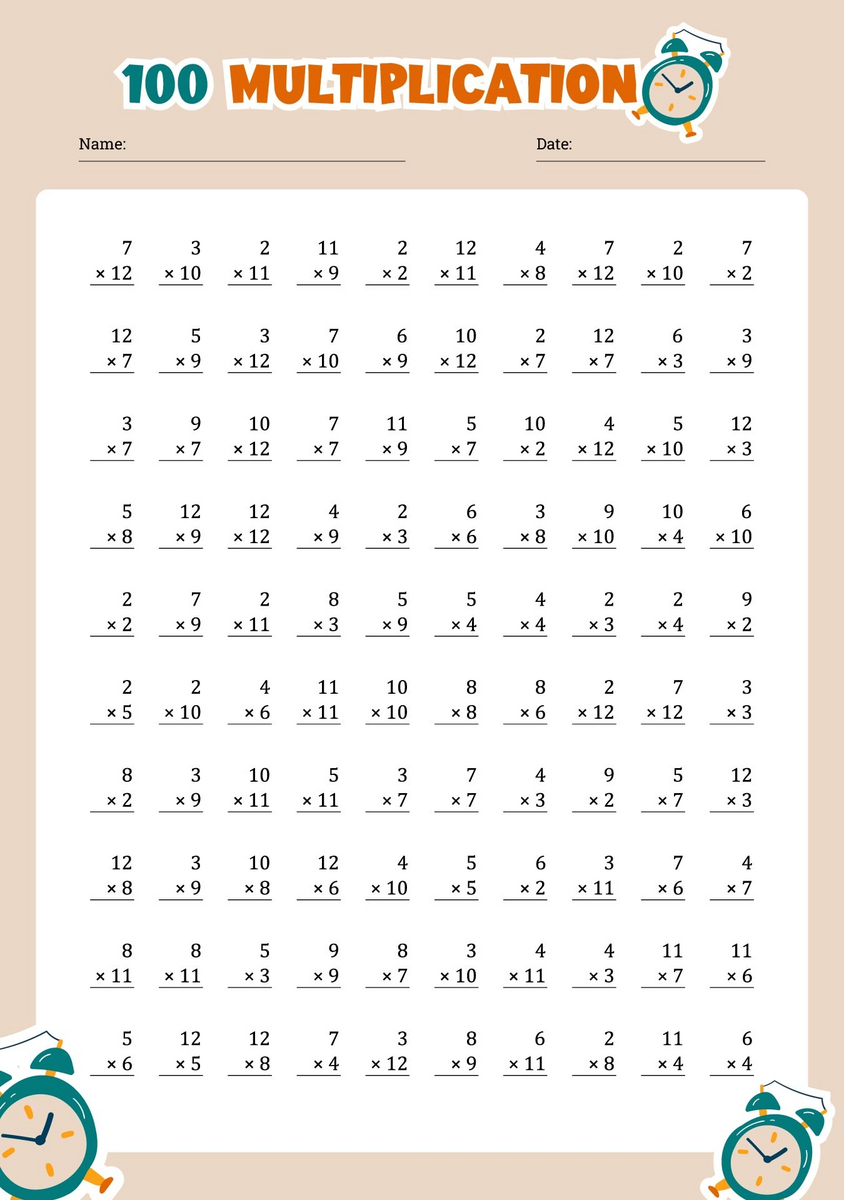 Timed Math Drills Multiplication 10 Free PDF Printables Printablee Timed Math Drills Multiplication 10 Free PDF Printables Printablee