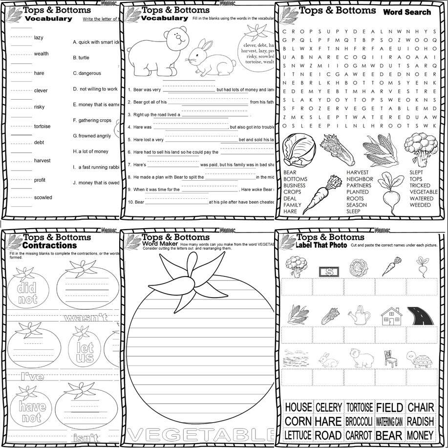 Tops Bottoms Read Aloud Book Study Companion Reading Comprehension Worksheets Classful Tops Bottoms Read Aloud Book Study Companion Reading Comprehension Worksheets Classful