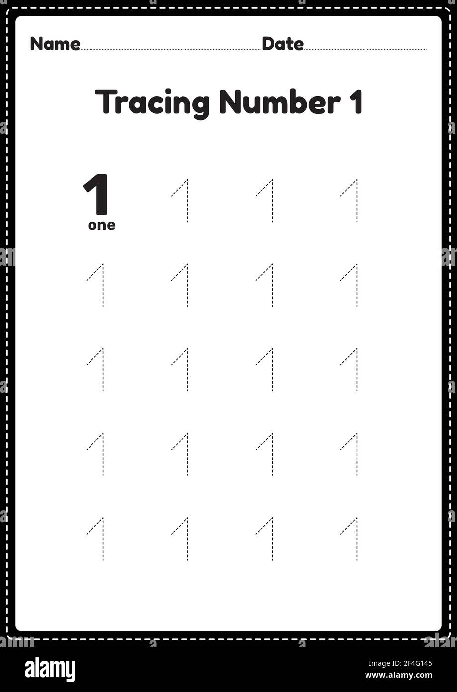 Tracing Number 1 Worksheet For Kindergarten And Preschool Kids For Educational Practice In A Printable Page Stock Vector Image Art Alamy Tracing Number 1 Worksheet For Kindergarten And Preschool Kids For Educational Practice In A Printable Page Stock Vector Image Art Alamy