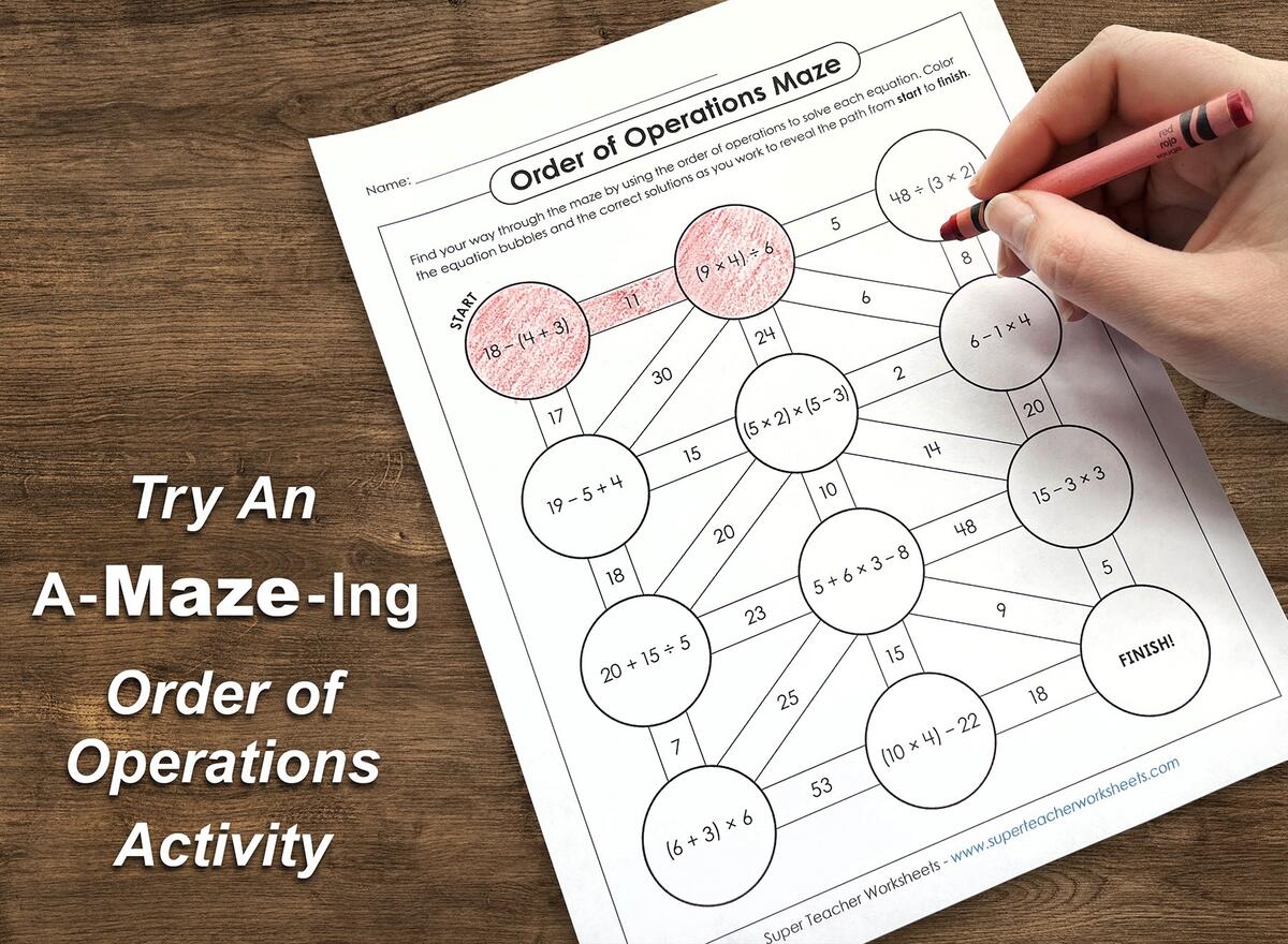 Try An Order Of Operations Maze Try An Order Of Operations Maze