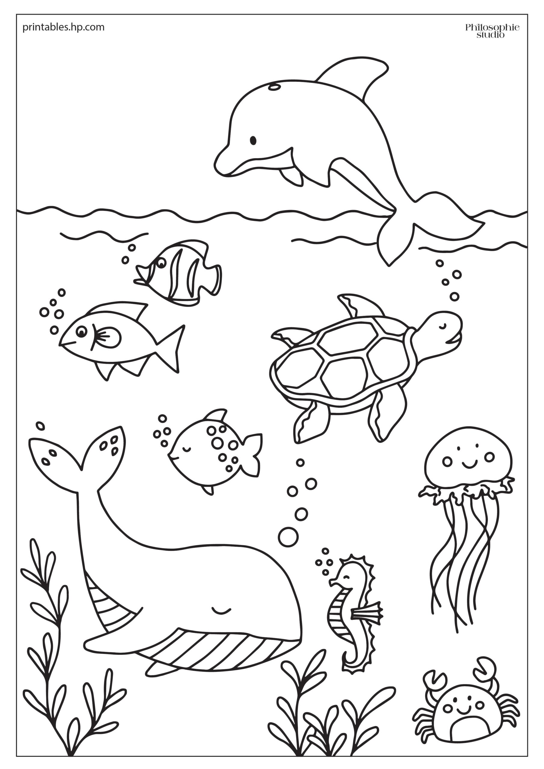 Under The Sea Printables Free Coloring Pages Learning Worksheets HP Official Site