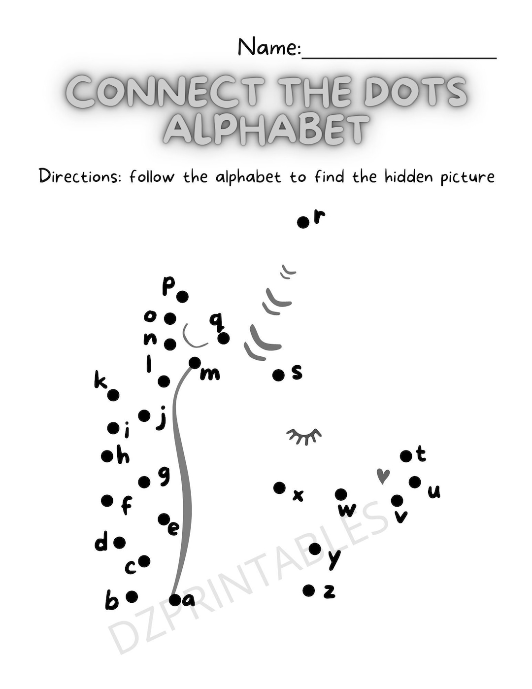 Unicorn Connect The Dots Alphabet Letters Printable Etsy Israel
