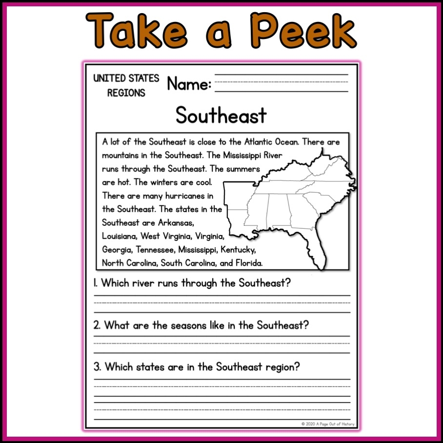 Physical Features United States Geography Social Studies Student Handouts Key Worksheet Activity U S History American History Etsy