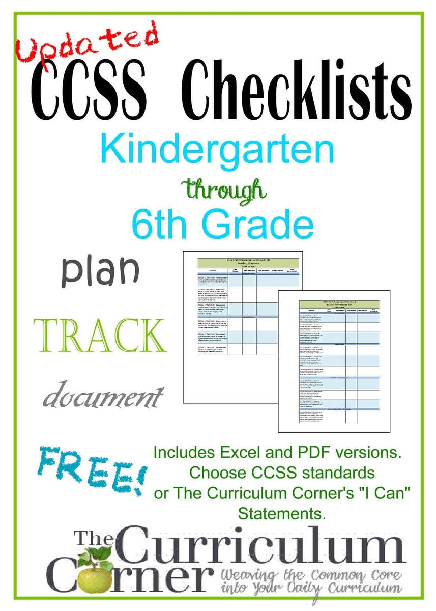 Updated Common Core I Can Checklists The Curriculum Corner 123 The New K 5 Social Studies TEKS And Free Editable Spreadsheets TCEA TechNotes Blog