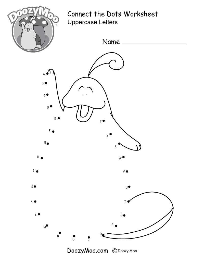 Uppercase Letters Connect The Dots Worksheet Free Printable