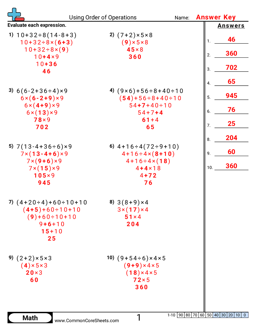 Using Order Of Operations Worksheet Download Using Order Of Operations Worksheet Download