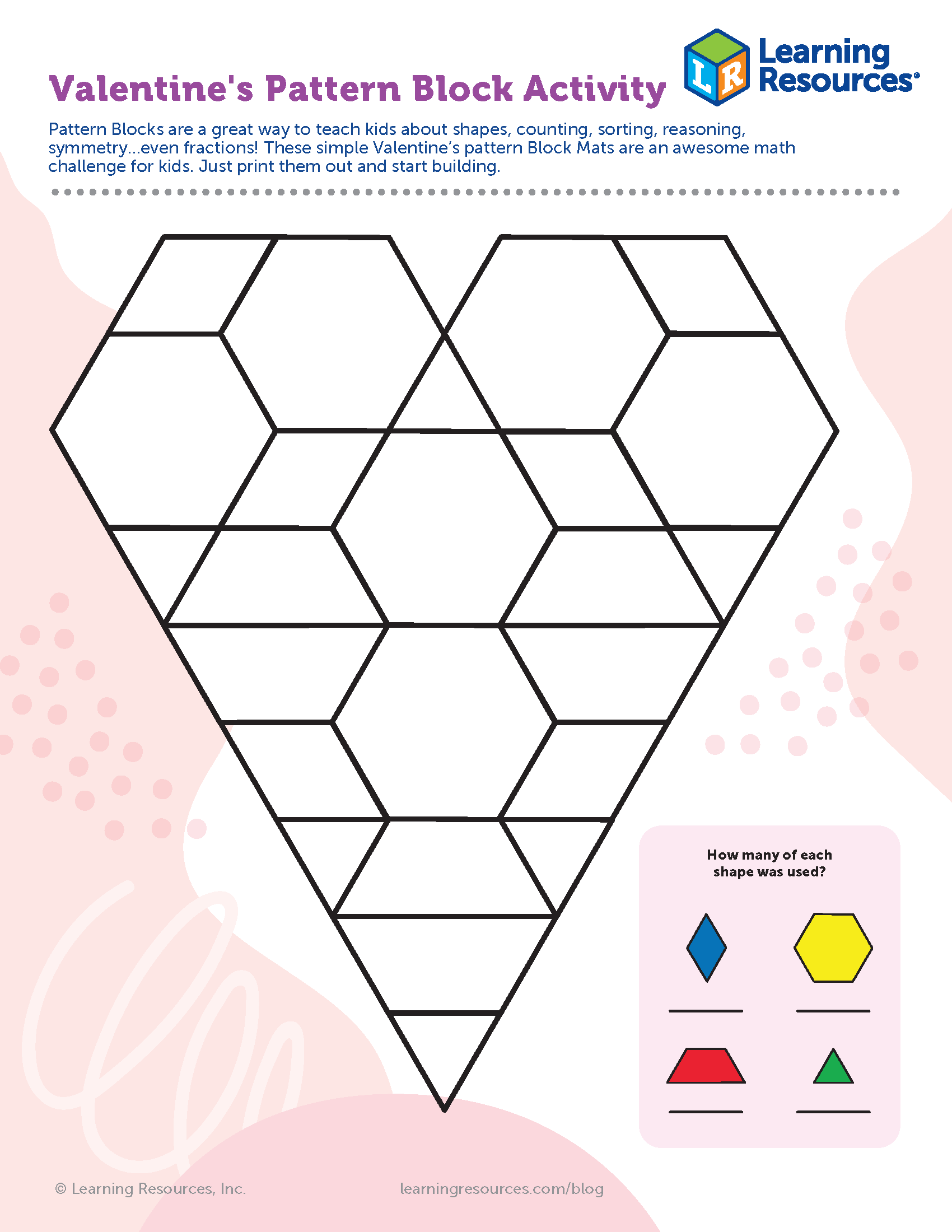Valentine S Pattern Block Activity Learning Resources Valentine S Pattern Block Activity Learning Resources
