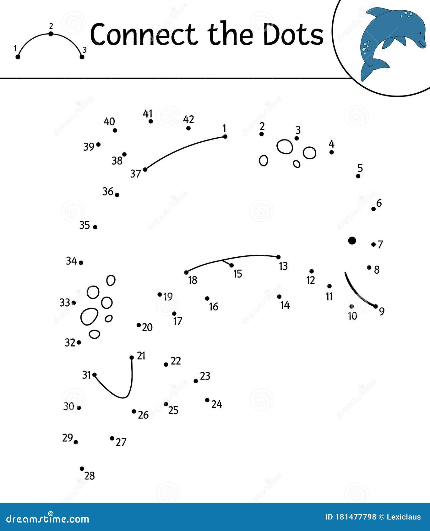 Connect Dots Draw Cute Cartoon Dolphin Stock Vector Royalty Free 2085819037 Shutterstock