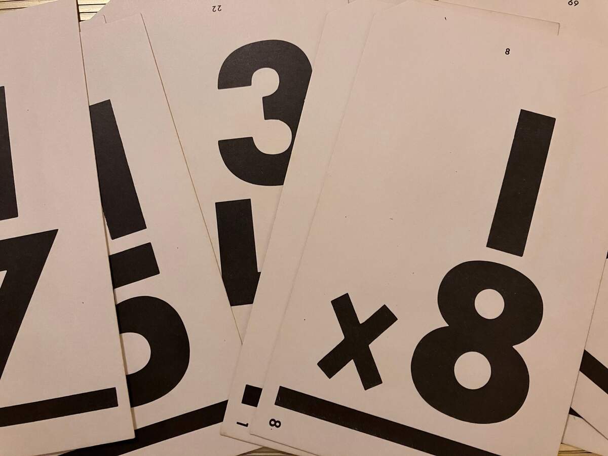 Vintage 1970s Math Flash Cards Multiplication Division Chunky Numbers 10 Cards Etsy
