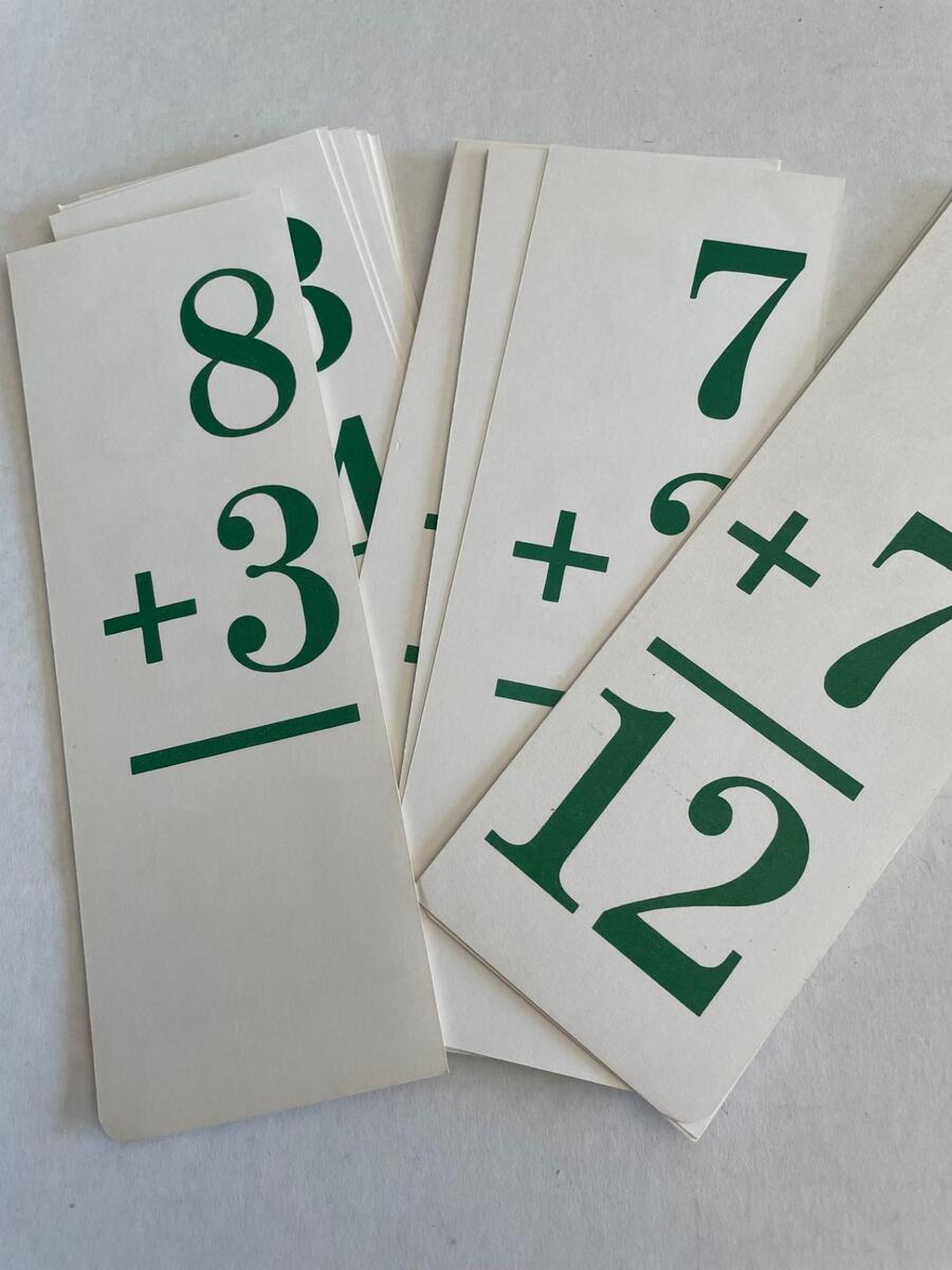 Vintage Flash Cards Green Numerals Addition Subtraction NOS new Old Stock 1970 s Set Of EIGHT Etsy