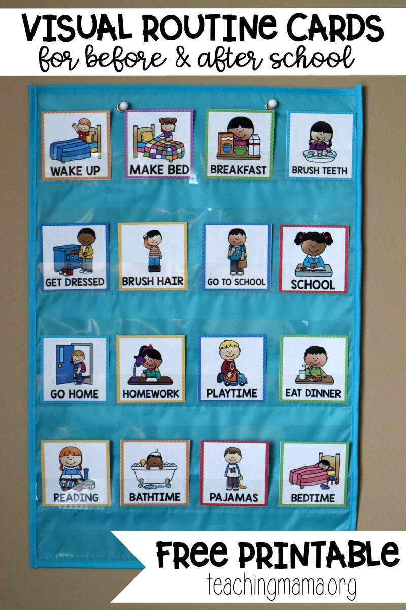 Visual Routine Cards For Before And After School Visual Routine Cards For Before And After School