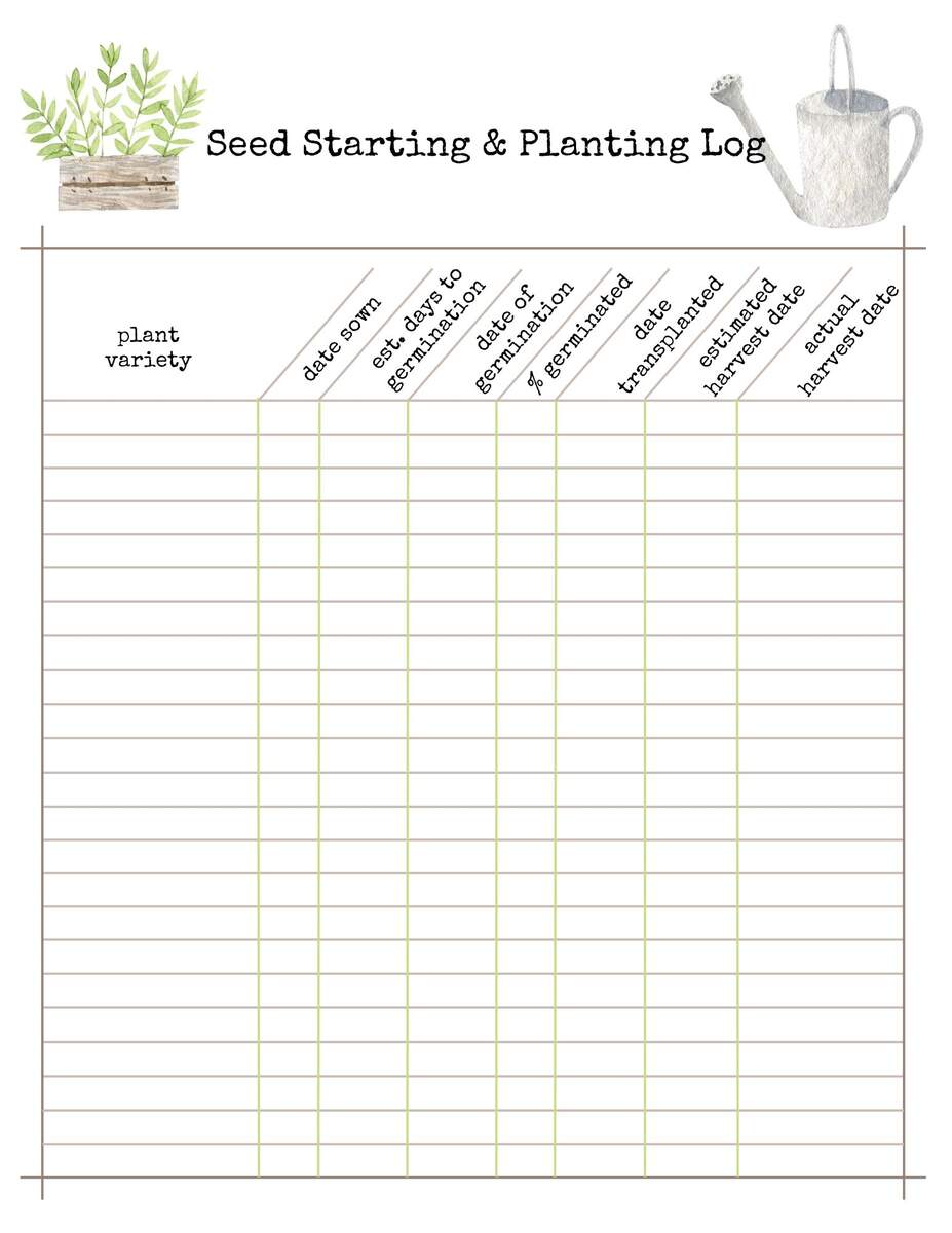 Seed Starting Garden Planner Farm Girl Designs