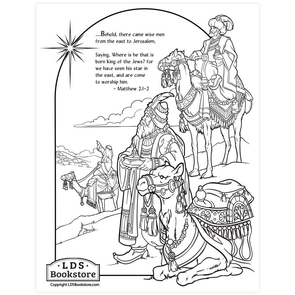 Wise Men Nativity Coloring Page Printable Christmas Coloring Page Wise Men Nativity Coloring Page Printable Christmas Coloring Page