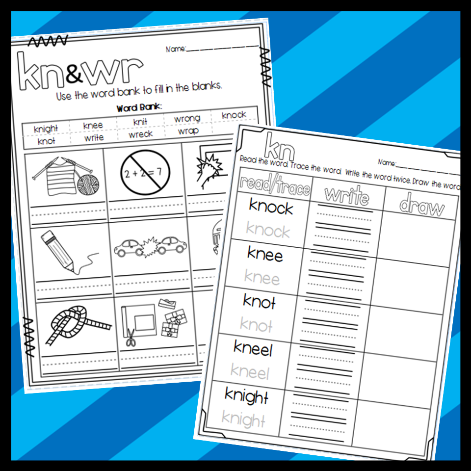 WR And KN Silent Letter Worksheets Sorts Read And Draw Cloze And More Made By Teachers